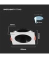 Spot encastrable GU10/MR16 avec réflecteur noir - Sans source lumineuse, Noir, Découpe : Ø7,2 cm, Dimensions : 8,5x8,5 cm