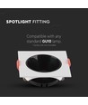 Spot encastrable GU10/MR16 avec réflecteur noir - Sans source lumineuse, Noir, Découpe : Ø7,2 cm, Dimensions : 8,5x8,5 cm