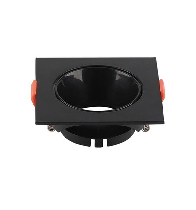 Spot encastrable GU10 - Carré, cadre et réflecteur noirs, IP20, Trou: Ø7,2 cm, 8,5x8,5 cm, sans source lumineuse