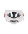 Spot encastrable GU10 - Carré, blanc avec réflecteur chrome, trou: Ø7,2 cm, 8,5 x 8,5 cm