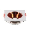 Spot encastrable GU10 - Carré, blanc avec réflecteur rose gold, PC plastique, trou: Ø7,2 cm, 8,5 x 8,5 cm, IP20 intérieur