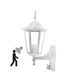 Applique murale blanche V-Tac avec capteur - IP44 extérieur, douille E27, sans source lumineuse