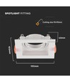 Spot encastrable GU10 - Carré, blanc, 102x102 mm, perçage : 95x95 mm, IP20, sans source lumineuse