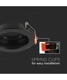 Spot encastrable GU10 - Rond, noir, plastique PC, intérieur/extérieur, trou: Ø8,5 cm, dim: Ø10,2 cm