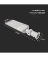 Projecteur LED 50W pour voie - Capteur photocellule, puce Samsung, adaptateur, 6500K, 100lm/W