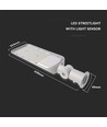 Lampadaire LED 150W avec Samsung chip et capteur - 135lm/W, IP65, 4000K, gris, angle réglable