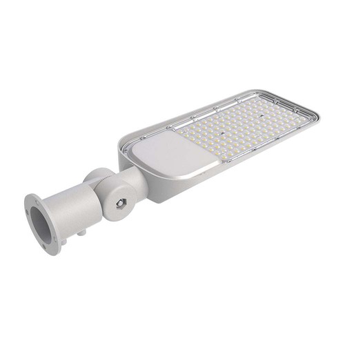 Lampadaire LED 70W avec Samsung chip - 110lm/W, 6500K, blanc froid, aluminium gris, IP65
