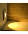 Spot LED encastrable carré 3W pour escaliers - 4000K, 270lm, trou : 62mm, dim : 80x80mm
