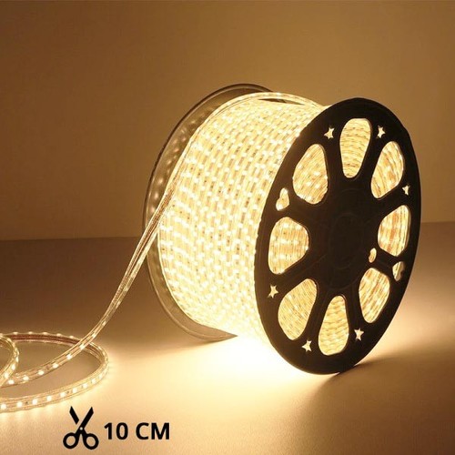 Ruban LED étanche 5m 10W/m (Type X-2) - 230V, IP67, 1300lm/m, sécable tous les 10cm, jusqu