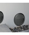 Applique murale LED 2W pour escaliers - Ronde, noir, 3000K, 80lm, Ø15cm, intérieur / extérieur