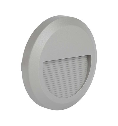 Borne LED / éclairage d'escalier 2W Ø15cm - Rond, gris, IP65, 3000K, source lumineuse incl.