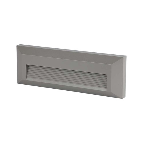 Spot LED rectangulaire 3W pour escaliers - IP65, gris, 3000K, encastrable au mur