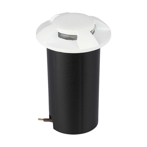 Spot LED encastrable sol / escalier 1W, 12V - IP67, 3000K, Ø60mm, noir, trou : Ø4,3cm