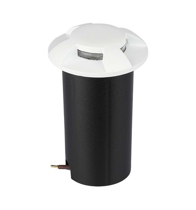 Spot LED encastrable sol / escalier 1W, 12V - IP67, 3000K, Ø60mm, noir, trou : Ø4,3cm