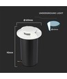 Spot LED encastrable sol / escalier 1W, 12V - IP67, 3000K, Ø60mm, noir, trou : Ø4,3cm