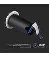 Spot LED encastrable sol / escalier 1W, 12V - IP67, 3000K, Ø60mm, noir, trou : Ø4,3cm