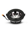 Dalle LED encastrable 20W Ø16cm avec puce LED Samsung - 1780lm, 3000K, noir, perçage : Ø15 cm, garantie 5 ans