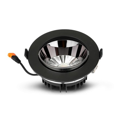 Dalle LED encastrable 20W Samsung - 1600lm, Ø16cm, bord noir, blanc chaud, garantie 5 ans