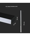 Luminaire suspendu linéaire LED 40W, noir - Samsung LED chip, 4000K, 120cm, 5 ans de garantie