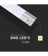 Luminaire suspendu linéaire LED 40W, noir - Samsung LED chip, 4000K, 120cm, 5 ans de garantie