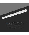 Luminaire linéaire LED 120cm 40W avec Samsung chip - Blanc, angle 120°, incl. suspension par câble 1,5m