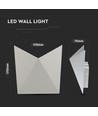 Applique murale 5W, gris - IP65, 3000K, aluminium, angle 120°, source lumineuse incluse