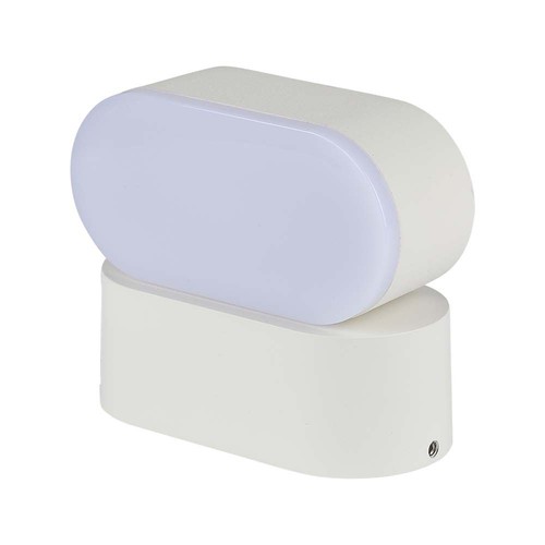 Applique murale ovale 6W - IP65, blanc, orientable, source lumineuse incluse