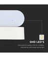 Applique murale ovale 6W - IP65, blanc, orientable, source lumineuse incluse