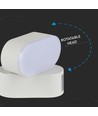 Applique murale ovale 6W - IP65, blanc, orientable, source lumineuse incluse