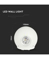 Applique murale LED 4W blanc - IP65, 4000K, ronde, extérieur/intérieur, source lumineuse incluse