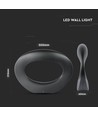 Applique murale LED 9W - Noir, 1070lm, 3000K, aluminium, intérieur