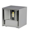 Applique murale LED 11W - Chip Bridgelux, 3000K, gris, carrée, aluminium, IP65