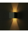 Applique murale LED 11W - Chip Bridgelux, 3000K, gris, carrée, aluminium, IP65