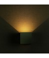 Applique murale LED 11W - Chip Bridgelux, 3000K, gris, carrée, aluminium, IP65