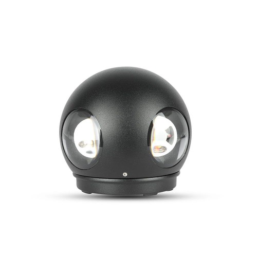 Applique murale ronde 4W - LED, 4000K, IP65, boîtier noir