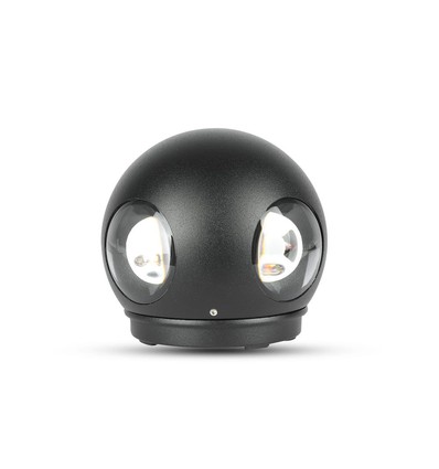 Applique murale ronde 4W - LED, 4000K, IP65, boîtier noir