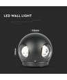 Applique murale ronde 4W - LED, 4000K, IP65, boîtier noir