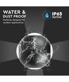 Applique murale ronde 4W - LED, 4000K, IP65, boîtier noir