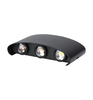 Applique murale LED 5W, IP65 - Noir, 630lm, blanc chaud, éclairage haut/bas, extérieur/intérieur