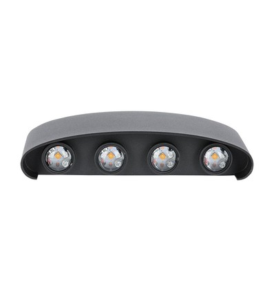 Applique murale LED 7W, noir - IP65, 3000K, double faisceau, extérieur
