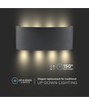 Applique murale LED 7W, noir - IP65, 3000K, double faisceau, extérieur