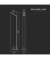 Borne de jardin LED 6W, 80cm, IP65 - Gris, 810lm, 4000K, luminaire d'extérieur