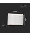 Applique murale LED 10W haut/bas - Bridgelux chip, IP54, blanc, 4000K