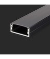 Kit de montage profilé alu noir 2m - 23,5x10mm, avec diffuseur noir inclus