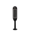 Borne solaire LED 5W avec détecteur - IP65, hauteur 70cm, piquet/pied, 4000K, noir/blanc, éclairage à 360 degrés