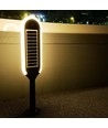 Borne solaire LED 5W avec détecteur - IP65, hauteur 70cm, piquet/pied, 4000K, noir/blanc, éclairage à 360 degrés