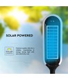 Borne solaire LED 5W avec détecteur - IP65, hauteur 70cm, piquet/pied, 4000K, noir/blanc, éclairage à 360 degrés