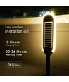 Borne solaire LED 5W avec détecteur - IP65, hauteur 70cm, piquet/pied, 4000K, noir/blanc, éclairage à 360 degrés