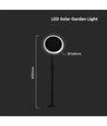 Lot de 2 bornes solaires LED 3W - IP65, 2-en-1 piquet ou pied, hauteur réglable 42-80cm, noir/blanc, avec batterie