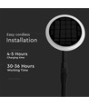 Lot de 2 bornes solaires LED 3W - IP65, 2-en-1 piquet ou pied, hauteur réglable 42-80cm, noir/blanc, avec batterie